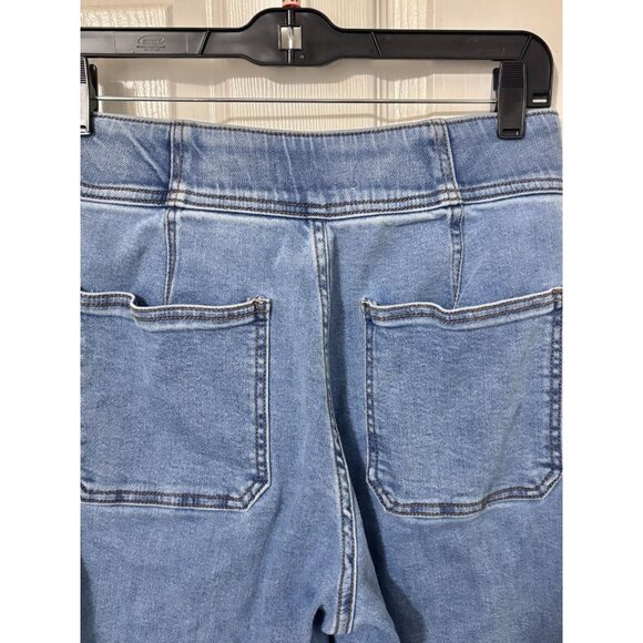 Farmers Market Wide Leg Jeans Womens 8 High Rise Stretch Denim Zip Button Blue - Picture 6 of 9